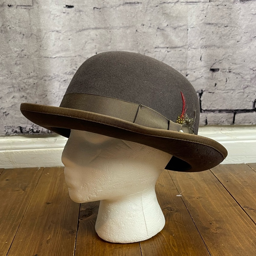 Roberto Collection by Broner deluxe derby wool hat dark taupe size XL